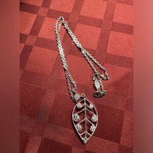 So Rachel by Longaberger Sterling Filigree Leaf Necklace